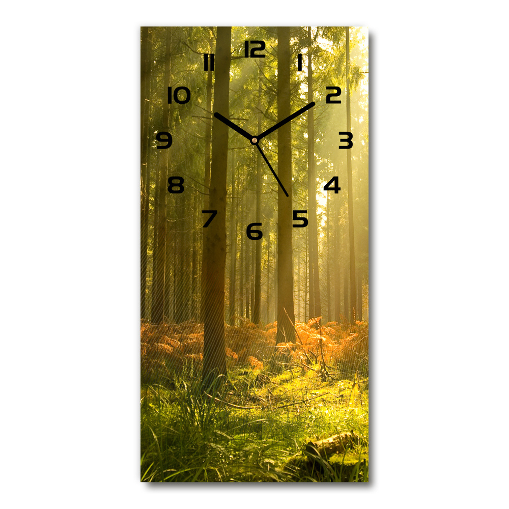 Vertical wall clock Beautiful forest