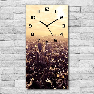 Vertical wall clock Manhattan New York