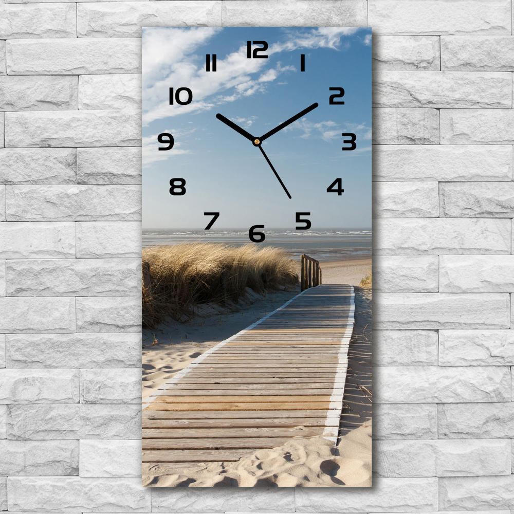 Vertical wall clock Path to the beach