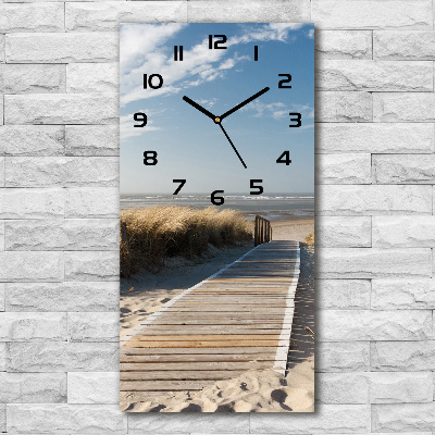 Vertical wall clock Path to the beach