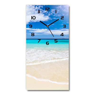 Vertical rectangular wall clock Tropical beach