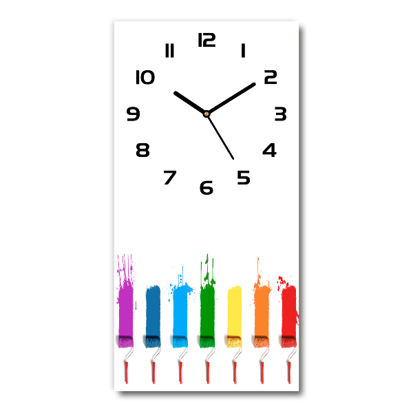 Modern vertical wall clock Painting rollers