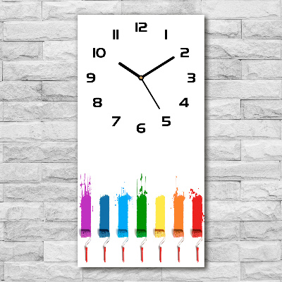 Modern vertical wall clock Painting rollers