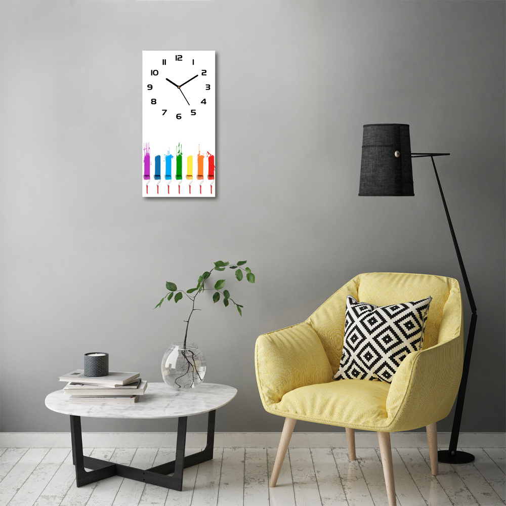 Modern vertical wall clock Painting rollers