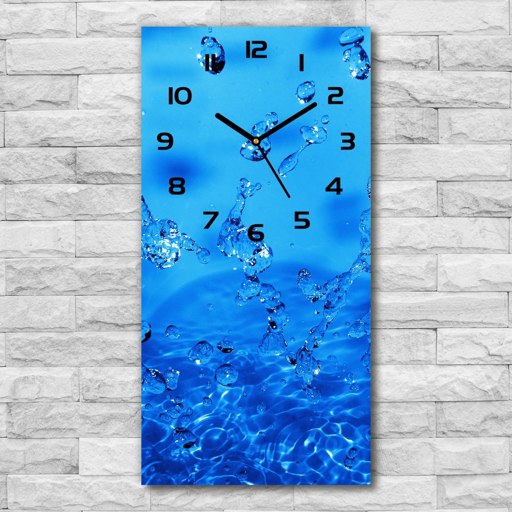 Vertical rectangular wall clock Drops of water