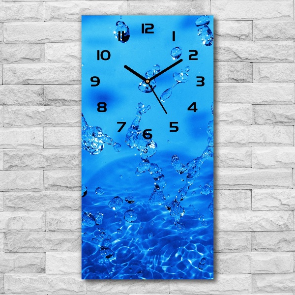 Vertical rectangular wall clock Drops of water