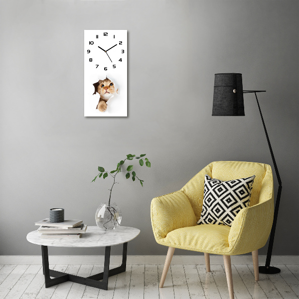 Modern vertical wall clock Cat