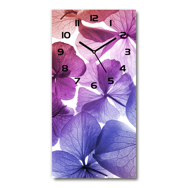 Vertical wall clock Purple flowers