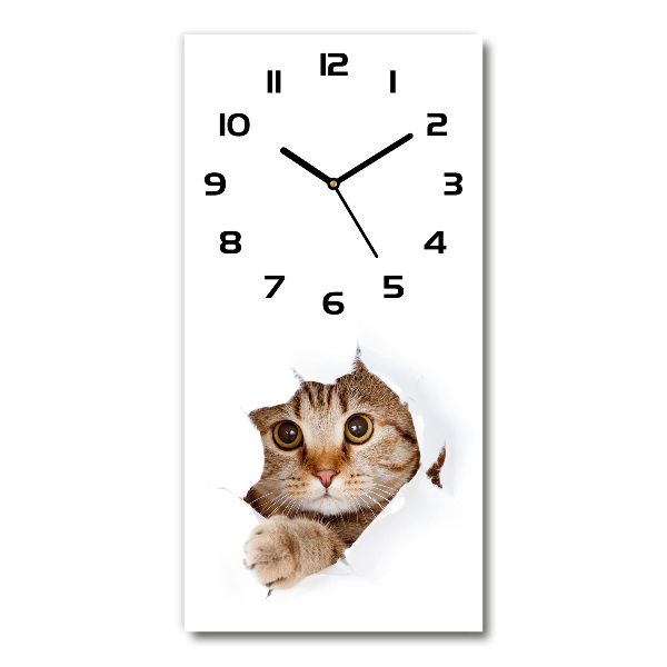 Vertical wall clock Cat