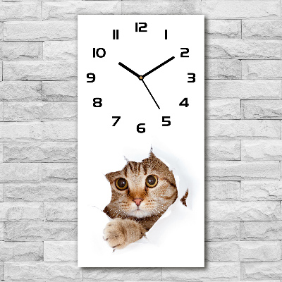 Vertical wall clock Cat