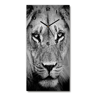 Vertical wall clock Portrait of a lion