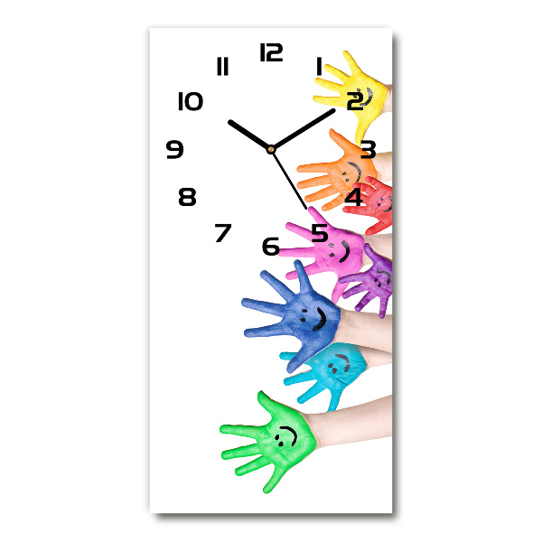 Vertical rectangular wall clock Painted hands