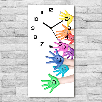 Vertical rectangular wall clock Painted hands