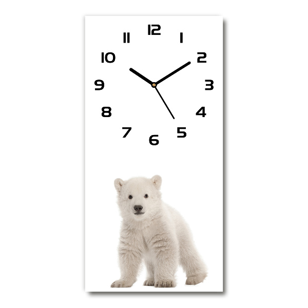 Modern vertical wall clock A polar bear