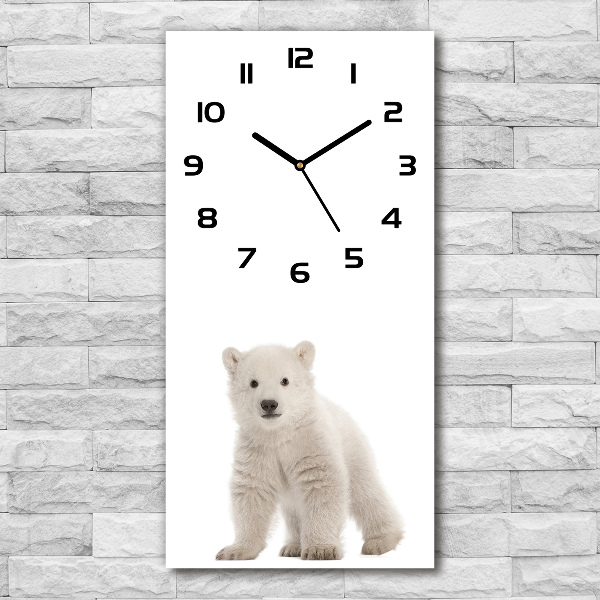 Modern vertical wall clock A polar bear