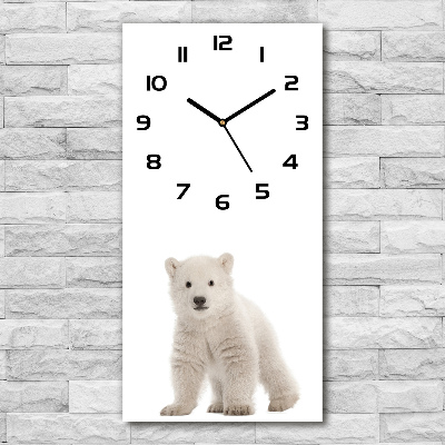 Modern vertical wall clock A polar bear