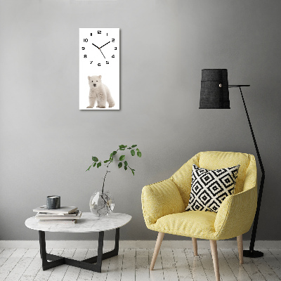 Modern vertical wall clock A polar bear