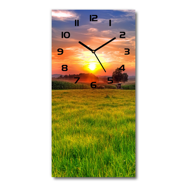 Vertical wall clock Sunset