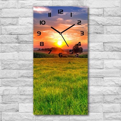 Vertical wall clock Sunset