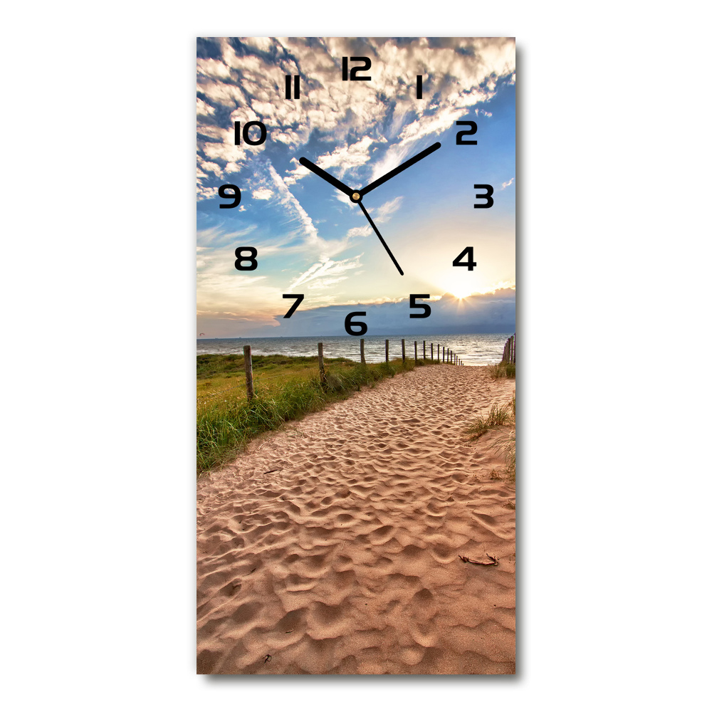 Vertical wall clock Path to the beach