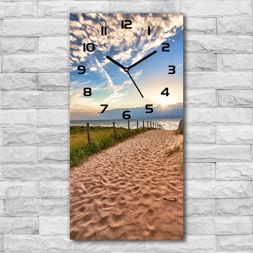 Vertical wall clock Path to the beach