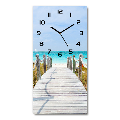 Vertical wall clock Path to the beach