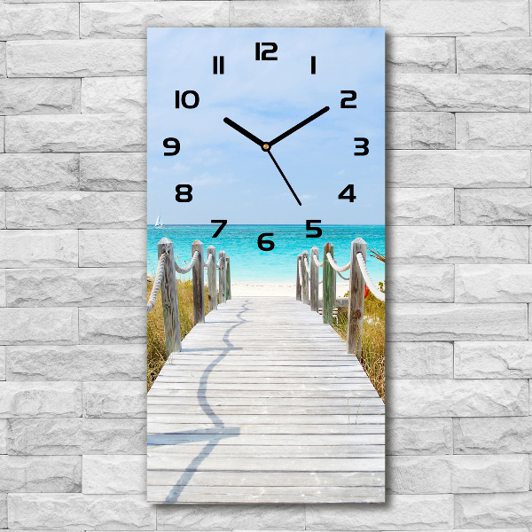 Vertical wall clock Path to the beach