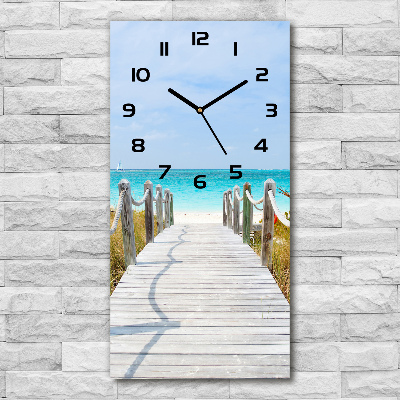 Vertical wall clock Path to the beach