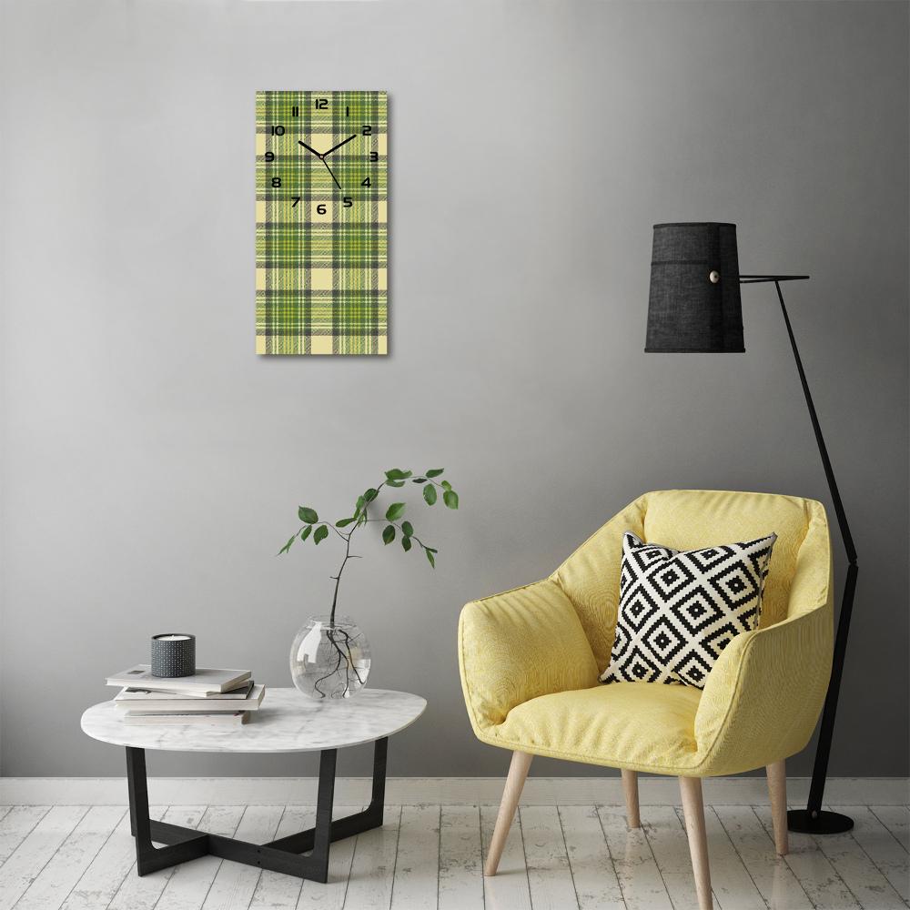 Modern vertical wall clock Green grille