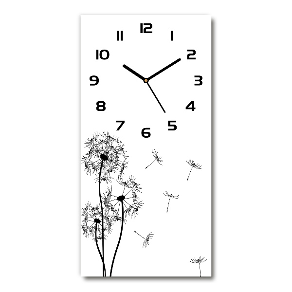 Modern vertical wall clock dandelions