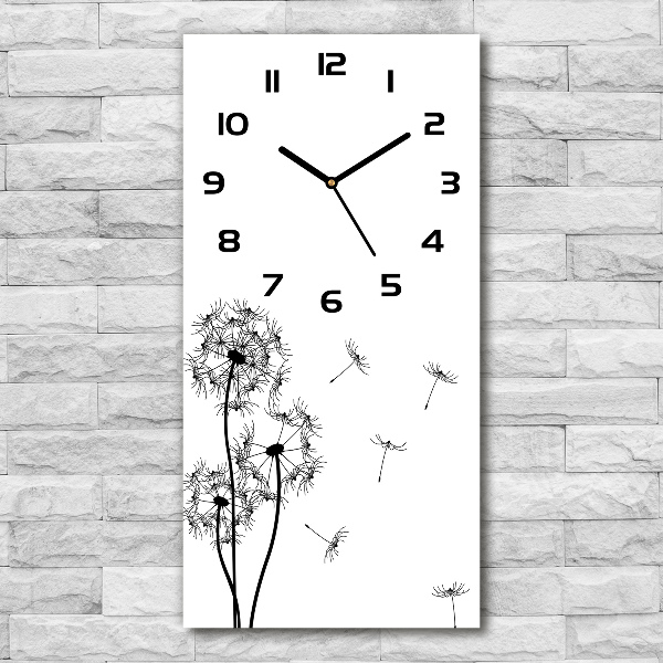 Modern vertical wall clock dandelions