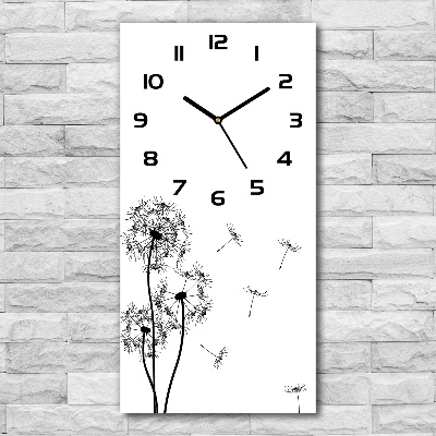 Modern vertical wall clock dandelions