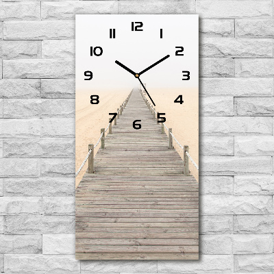 Vertical wall clock Path on the beach