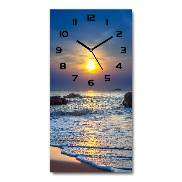 Vertical wall clock Sunset beach