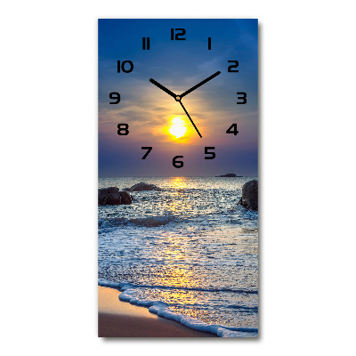 Vertical wall clock Sunset beach