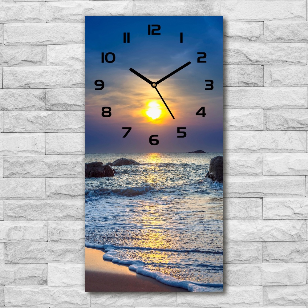 Vertical wall clock Sunset beach