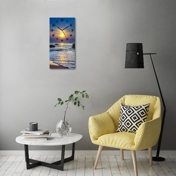 Vertical wall clock Sunset beach