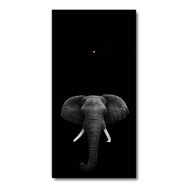 Vertical wall clock African elephant