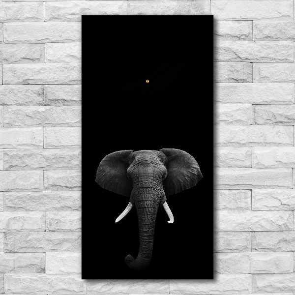 Vertical wall clock African elephant