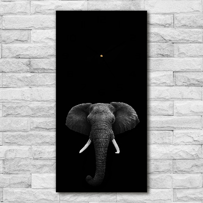 Vertical wall clock African elephant