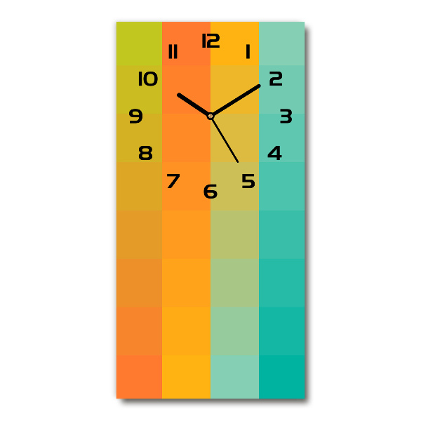 Vertical wall clock Colorful squares