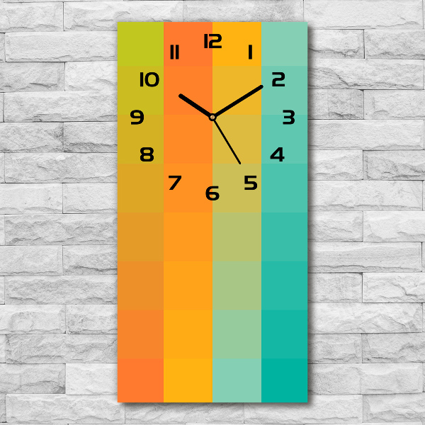 Vertical wall clock Colorful squares