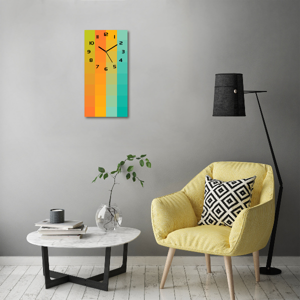 Vertical wall clock Colorful squares