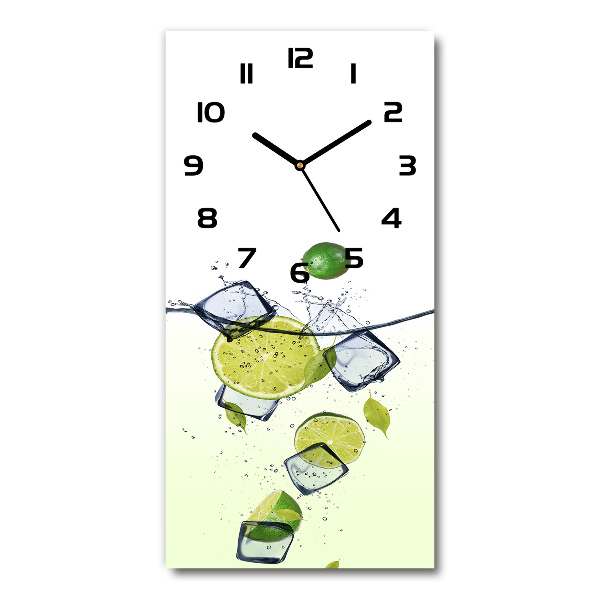 Vertical rectangular wall clock Lime and ice