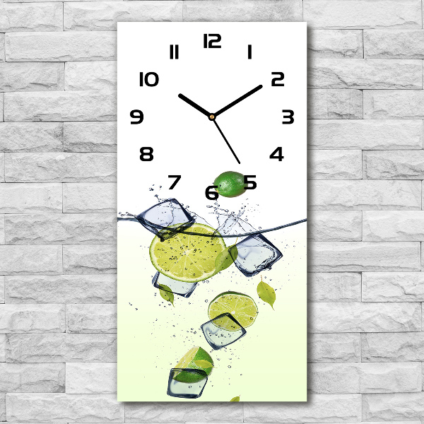 Vertical rectangular wall clock Lime and ice