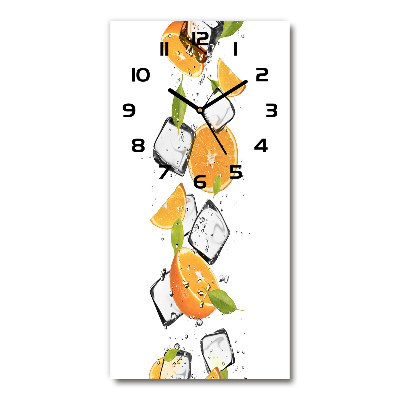 Modern vertical wall clock Oranges and ice