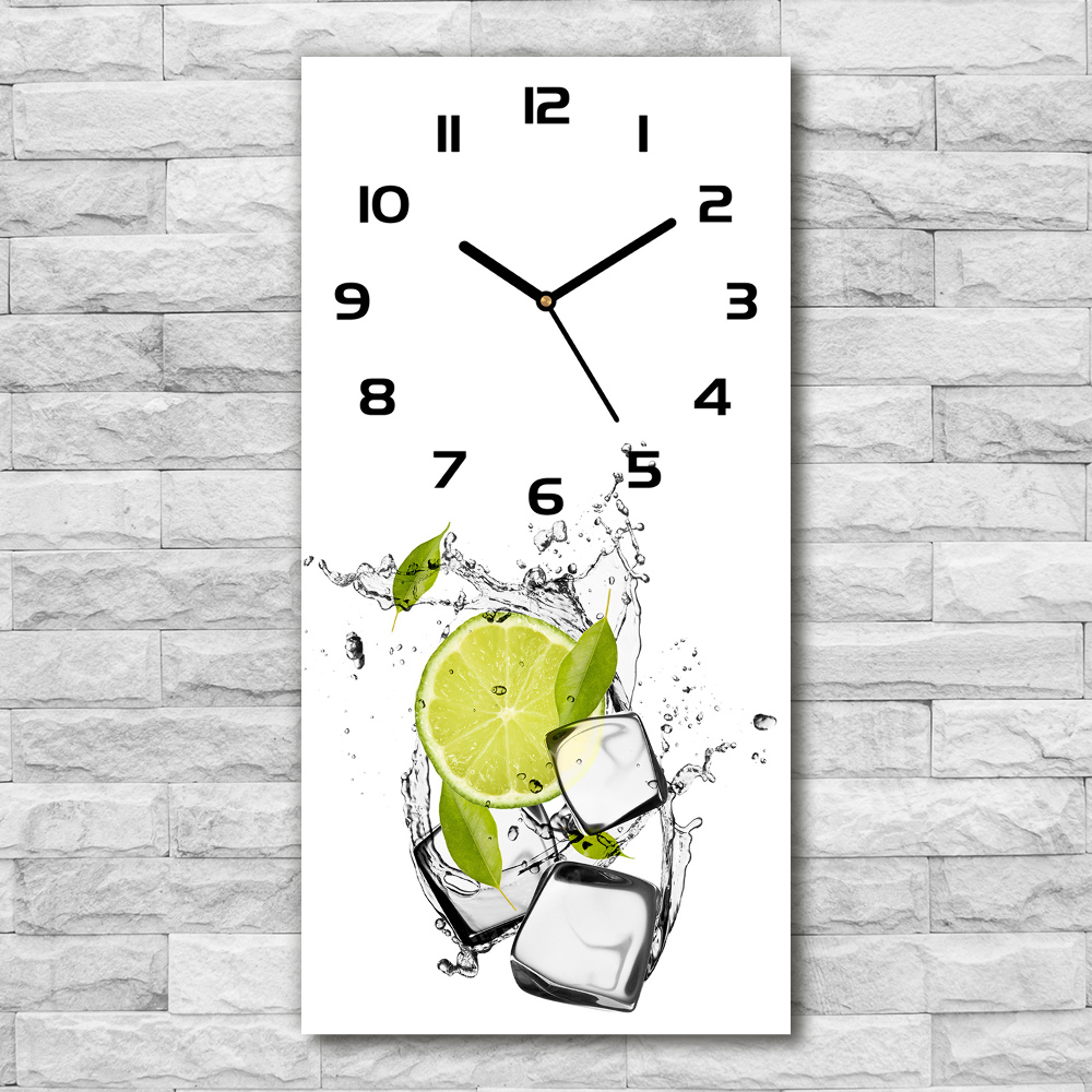 Vertical wall clock Lime and ice