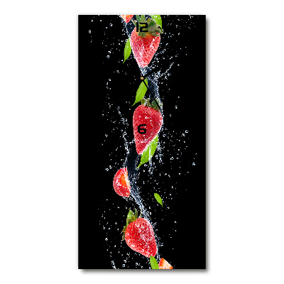 Vertical rectangular wall clock Strawberries