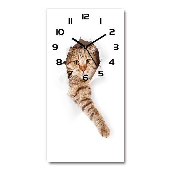 Vertical wall clock Cat