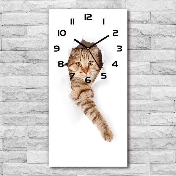 Vertical wall clock Cat